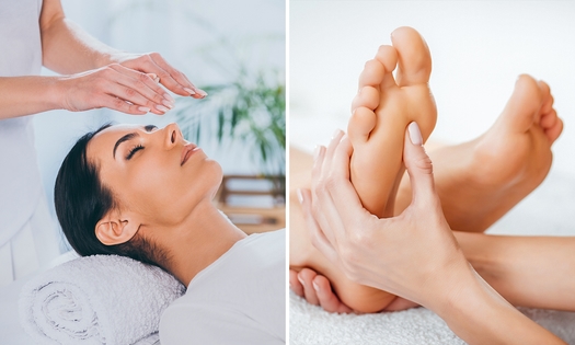 Reikibehandeling (45 of 60 min) evt. + voetmassage of -reflex (20, 45 of 60 min)