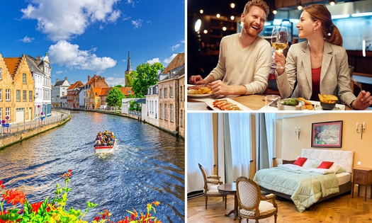 Übernachtung für 2 + Frühstück + Dinner + Flasche Crémant + mehr im Herzen von Brügge