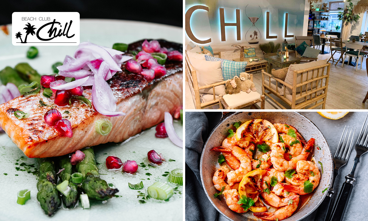 3-gangendiner à la carte bij Beach Club Chill