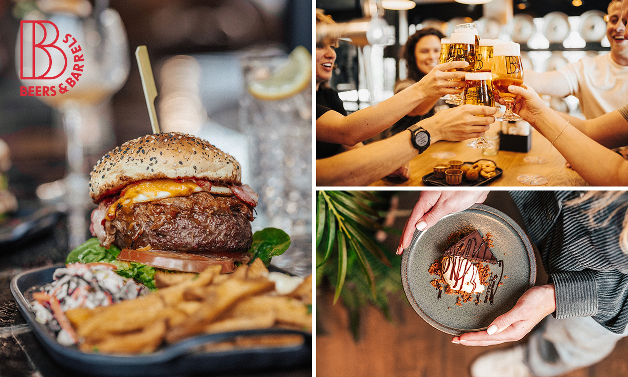 Burger + friet + drankje bij Beers & Barrels
