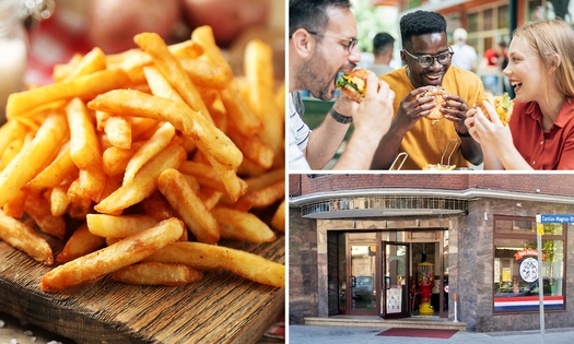 Hamburger- oder Snack-Menü + Pommes + Sauce + Softgetränk nach Wahl