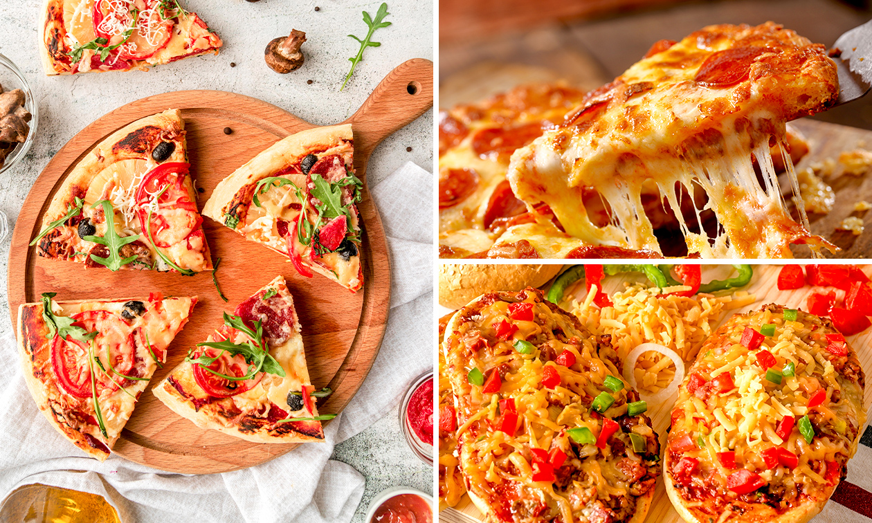 Pizza nach Wahl inklusive 6 Pizzabrötchen mit Kräutercreme zum Abholen