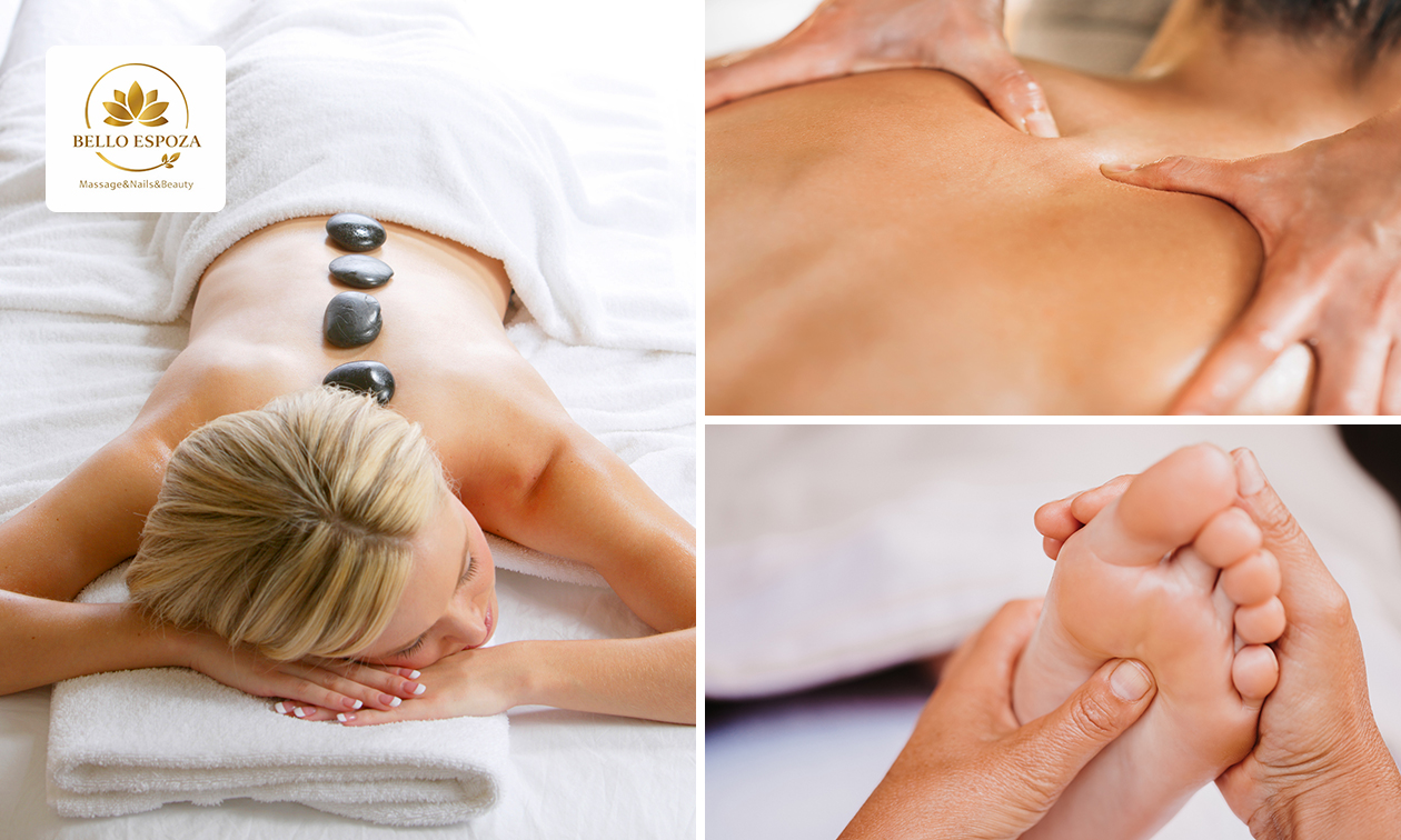 Gelaatsverzorging + rugmassage + voetreflexologie (90 min)