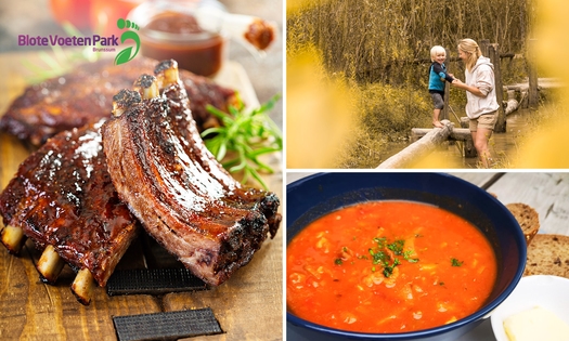 Eintritt Barfußpark + Mittagessen oder 3-Gänge-Menü