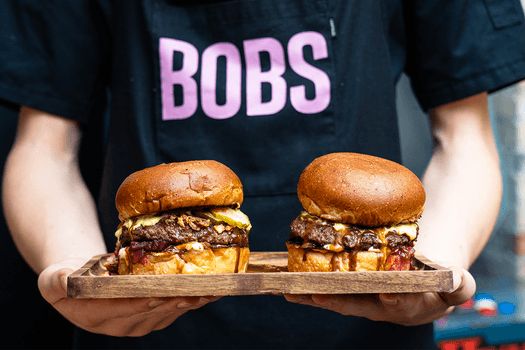 2 bøfsandwiches hos Bobs