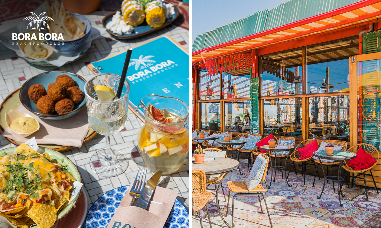 Shared dining-diner op het strand bij Bora Bora Beachfoodclub