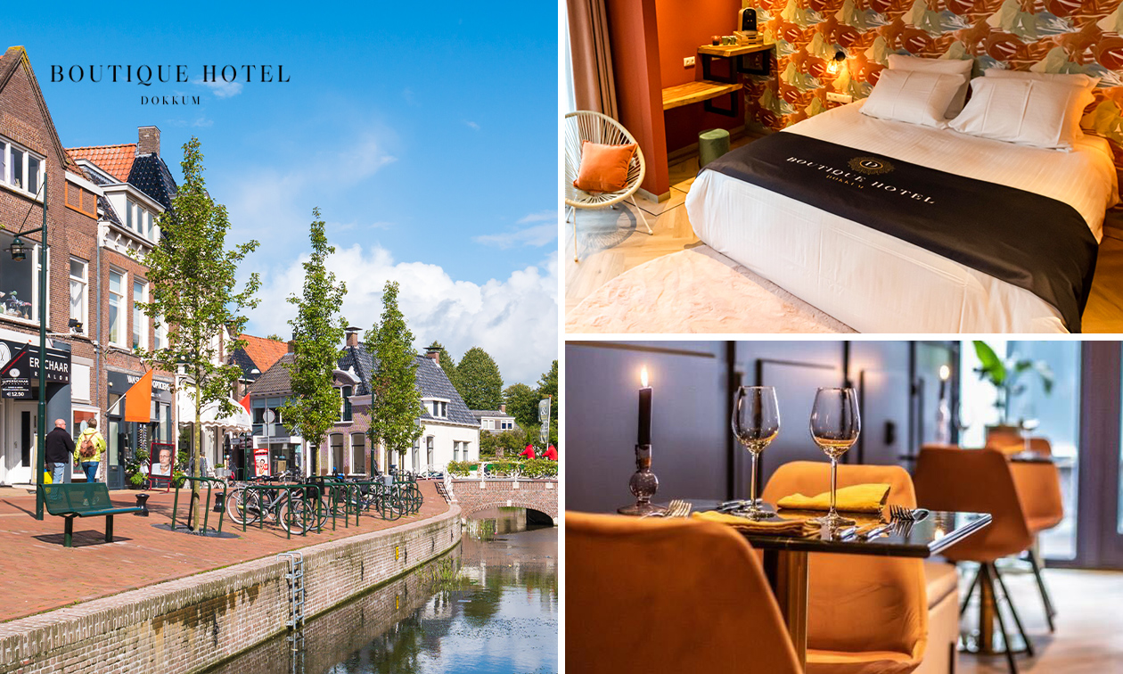 Übernachtung für 2 Personen + Frühstück + Dinner + Fahrrad + Late Check-out in Dokkum