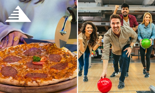 Pizza + 2 spellen bowlen voor 4, 6 of 8 personen bij Bowling Antares