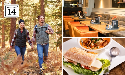 Wandelarrangement: warme drank + gebak en lunch bij Brasserie 14