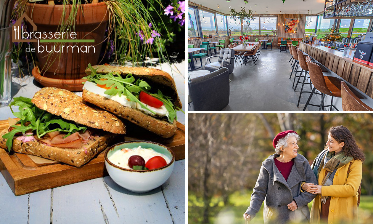 Ontbijtplank of wandelarrangement incl. 2-gangenlunch + warme drank + gebak