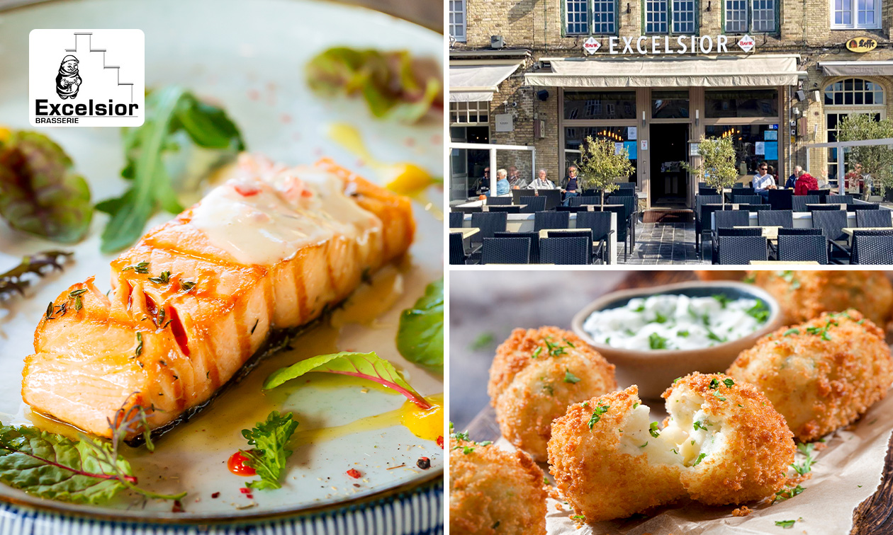 3-gangen keuzelunch of -diner bij Brasserie Excelsior