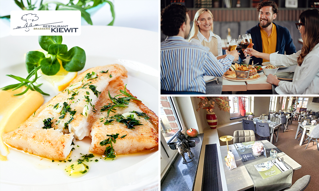 2- of 3-gangen visdiner bij Brasserie Kiewit