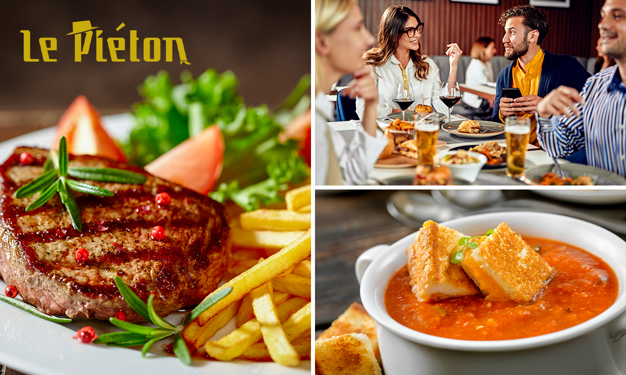 Menu en 2 ou 3 services au choix à la Brasserie Le Piéton