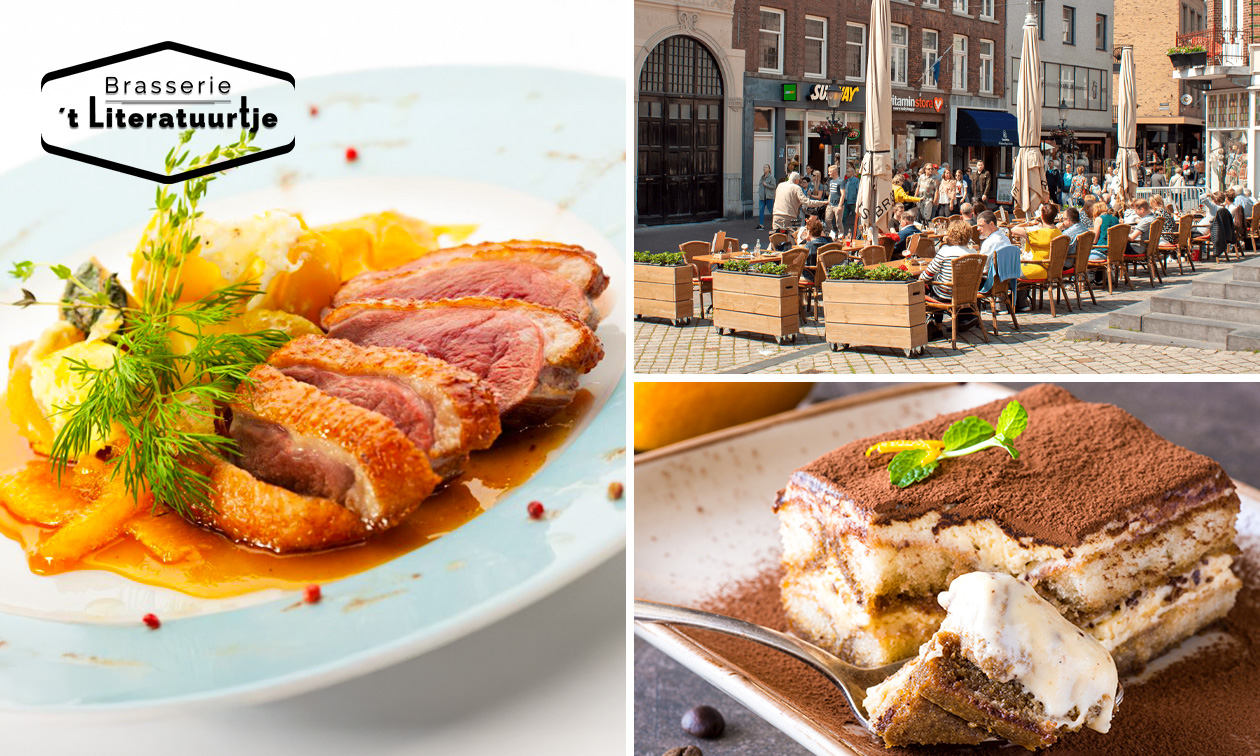 3-gangen keuzediner bij Brasserie 't Literatuurtje