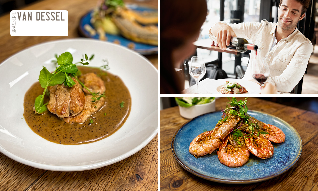 2-gangenlunch of 3-gangendiner à la carte bij Brasserie Van Dessel