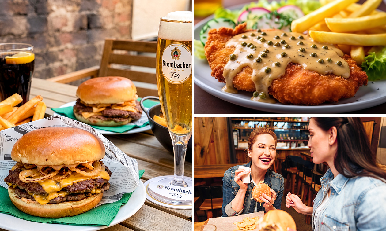 Schnitzel oder Doppel-Burger nach Wahl + Beilagen + Getränk in Wuppertal