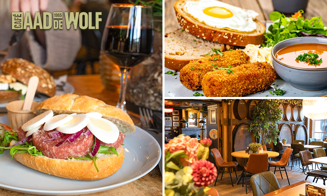 2-gangen keuzelunch of 12-uurtje bij Café Aad de Wolf
