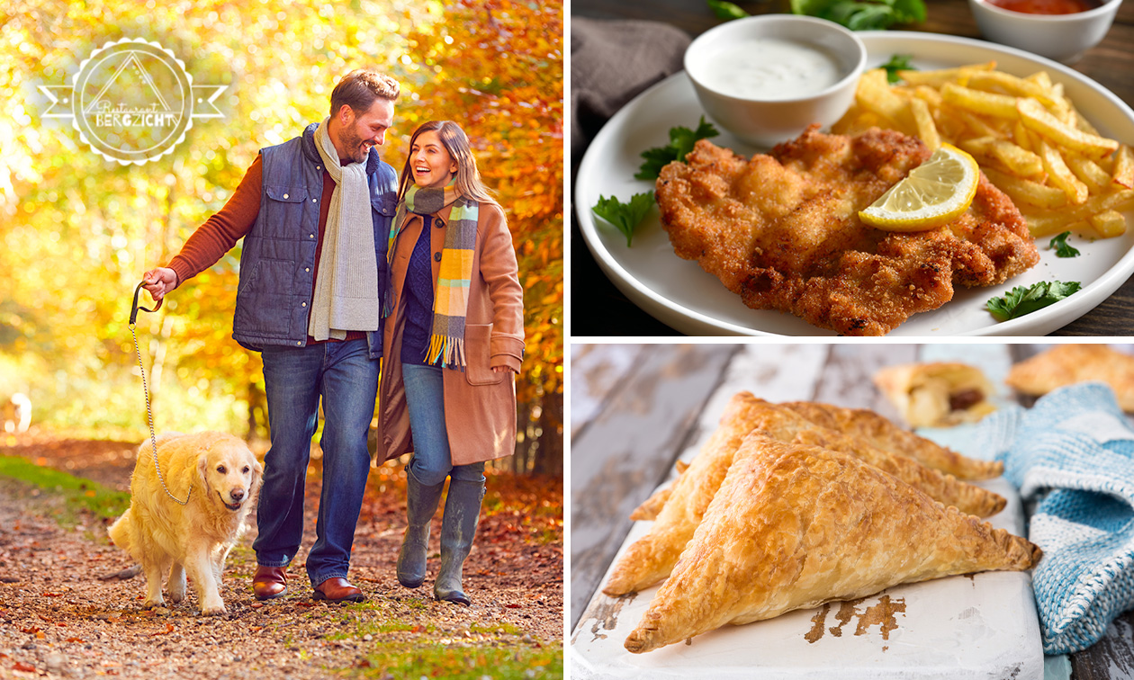 Komplettes Wanderarrangement mit Kaffee/Tee und Apfeltasche und Mittagsgericht