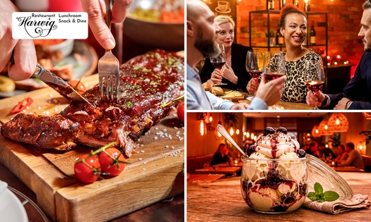 3-gangendiner à la carte + mandje brood bij Café-Restaurant Zalencentrum Harwig