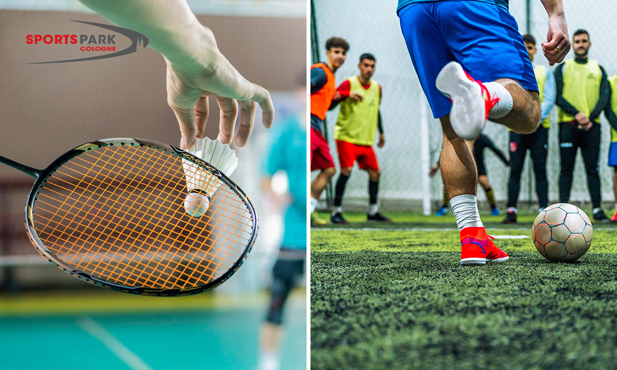 1 oder 2 Stunden Badminton oder Fußball + Schläger und/oder Ball