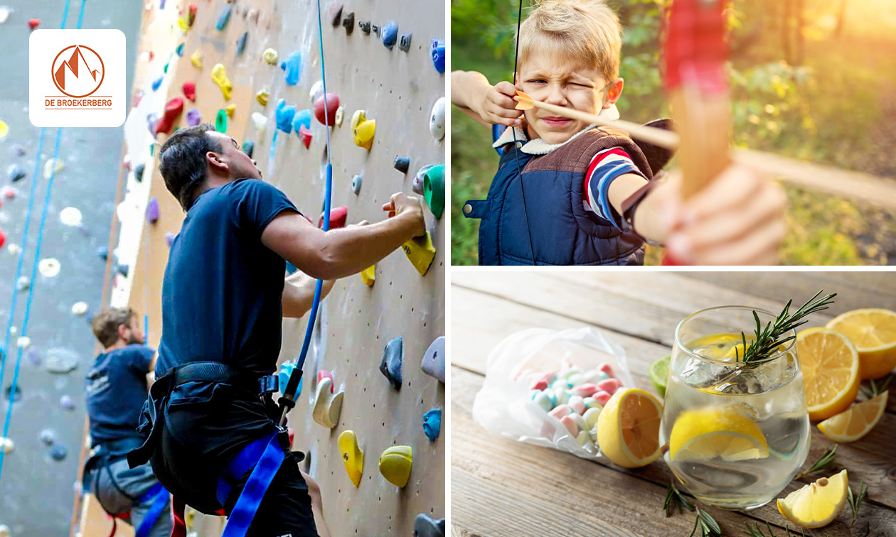 Groepsactiviteit: wandklimmen, boulderen of boogschieten (1 uur) + limonade + snoepje