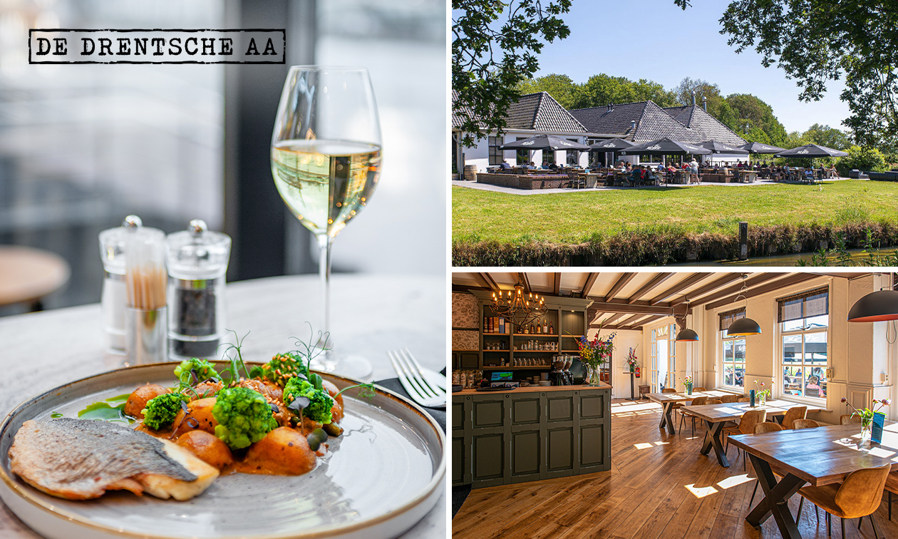 3-gangen keuzediner + brood bij De Drentsche Aa