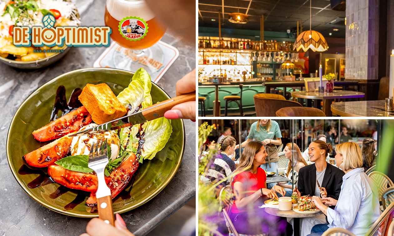 4-gangen shared dining-diner + brood bij De Hoptimist Bar & Keuken
