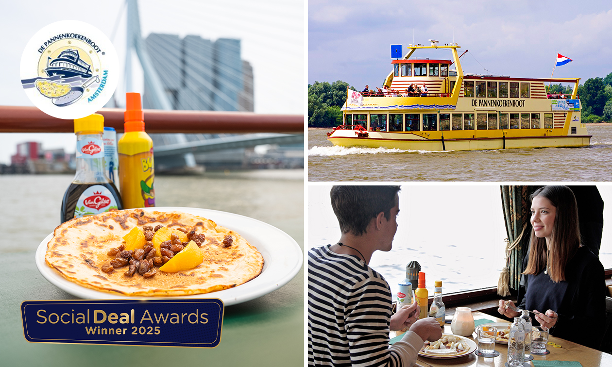 Rundfahrt (75 Min.) + unbegrenzt Pfannkuchen auf De Pannenkoekenboot