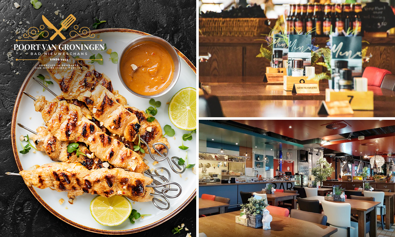 3-gangendiner (25+ keuzes) + mandje brood bij De Poort van Groningen