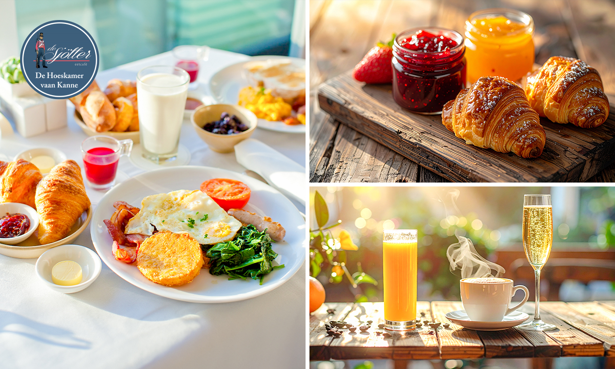 Luxe ontbijt + glas bubbels