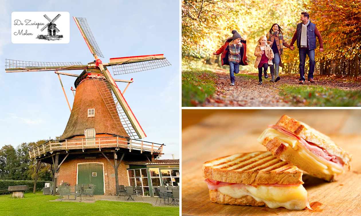 Borrelplank + drankje óf wandelarrangement incl. 2-gangenlunch en meer + toegang molen