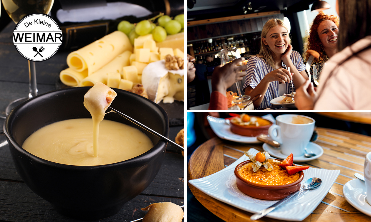 All-You-Can-Eat kaasfondue + evt. dessert bij de Kleine Weimar All-You-Can-Eat kaasfondue + evt. dessert bij de Kleine Weimar