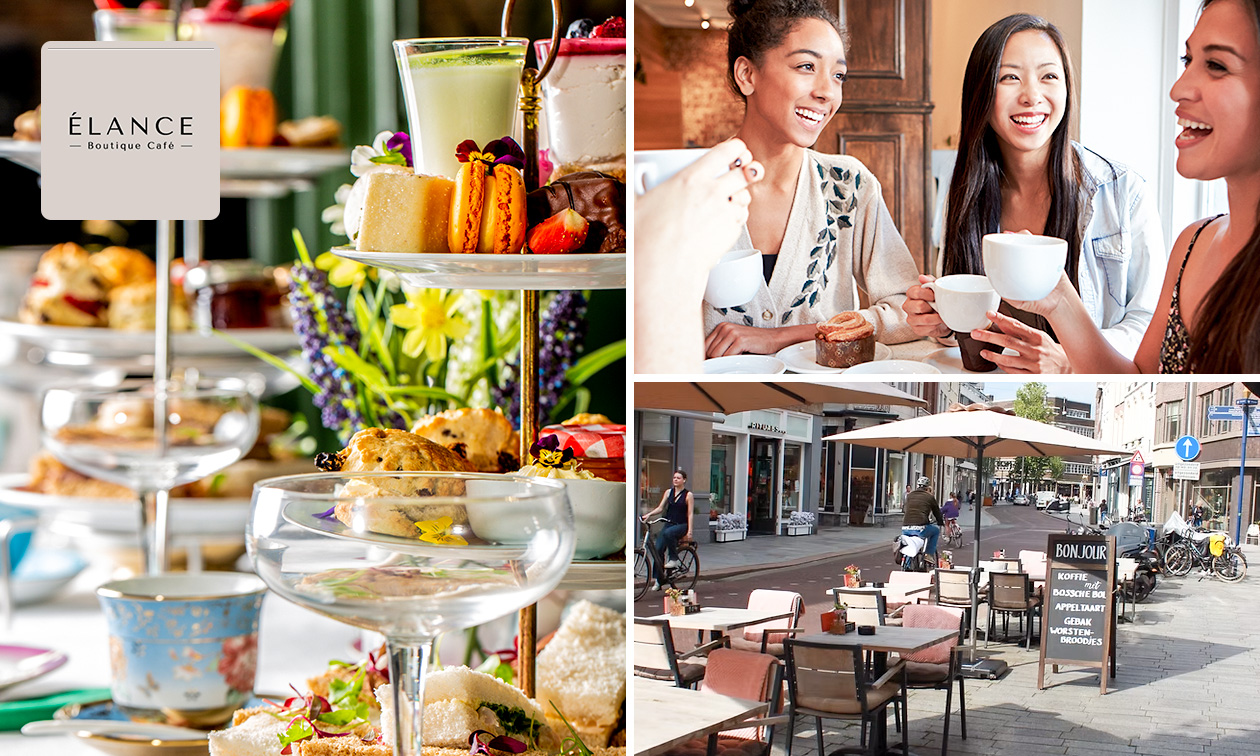 High tea + evt. glas bubbels (2 uur) bij Élance Boutique Café