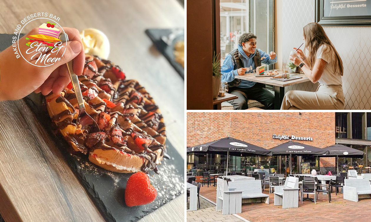 Wafel incl. bolletje ijs of crêpe naar keuze + warme drank