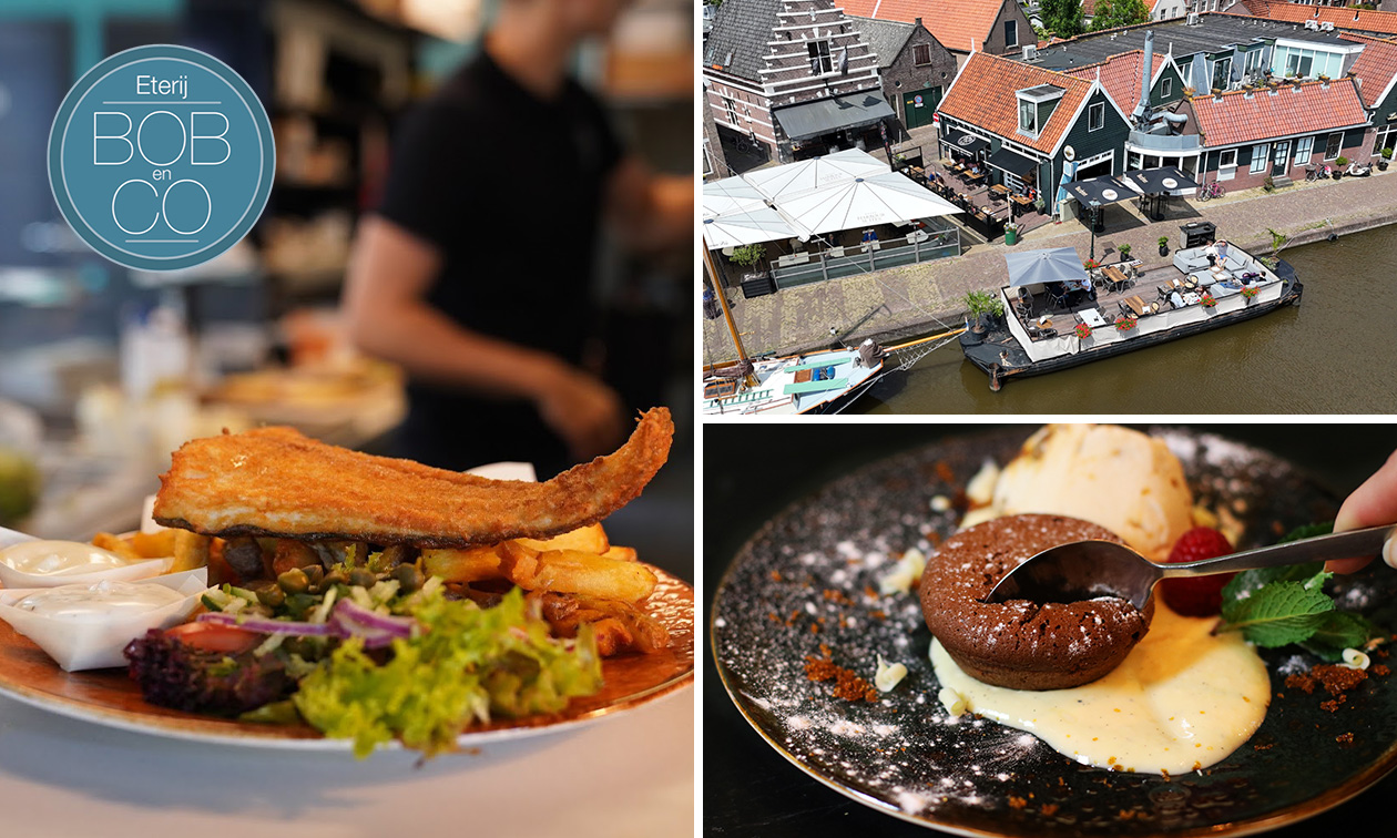 3-gangendiner à la carte met uitzicht op het water bij Eterij Bob&Co