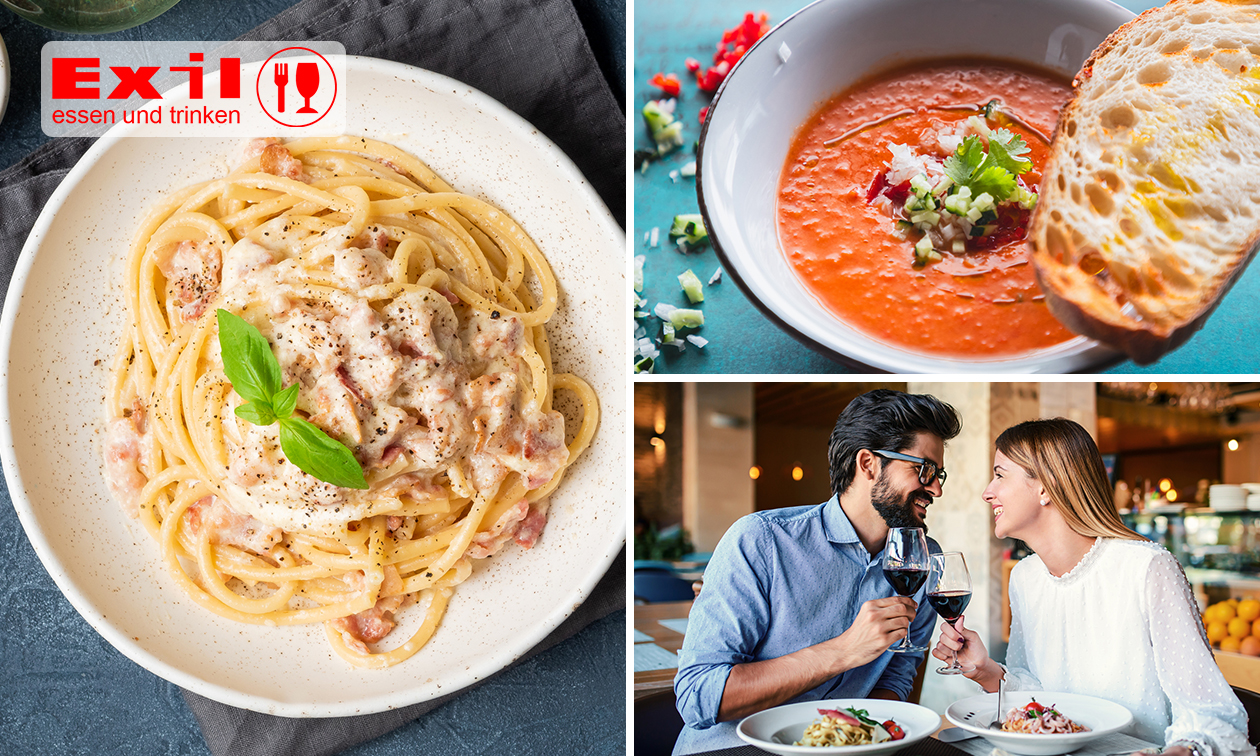 3-Gänge-Pastamenü im Exil