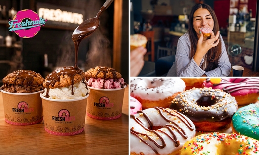 6 Donuts oder Cookies oder 1 Hot Cookie + Eis + Schokosauce + Getränk nach Wahl