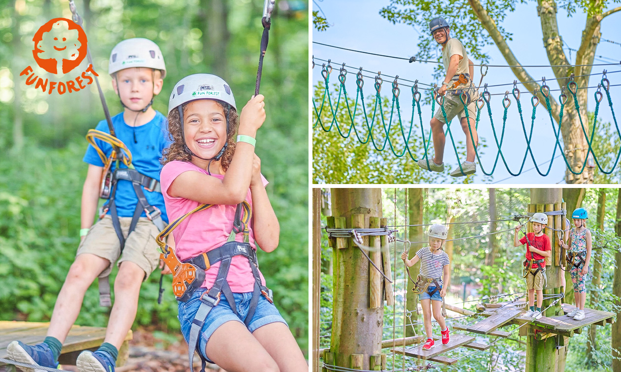 Eintrittskarte Kletterwald Fun Forest Venlo für Kinder und/oder Erwachsene (2 oder 3 Std.)