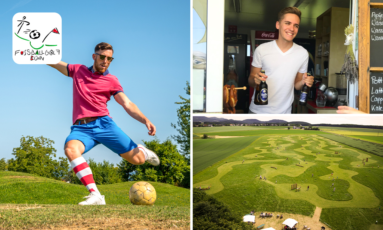 Fussballgolf (18-loch) + Kaltgetränk nach Wahl in Bonn