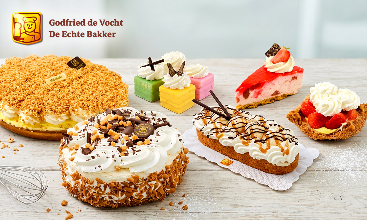 Waardebon voor gebak t.w.v. €25 voor Godfried de Vocht De Echte Bakker
