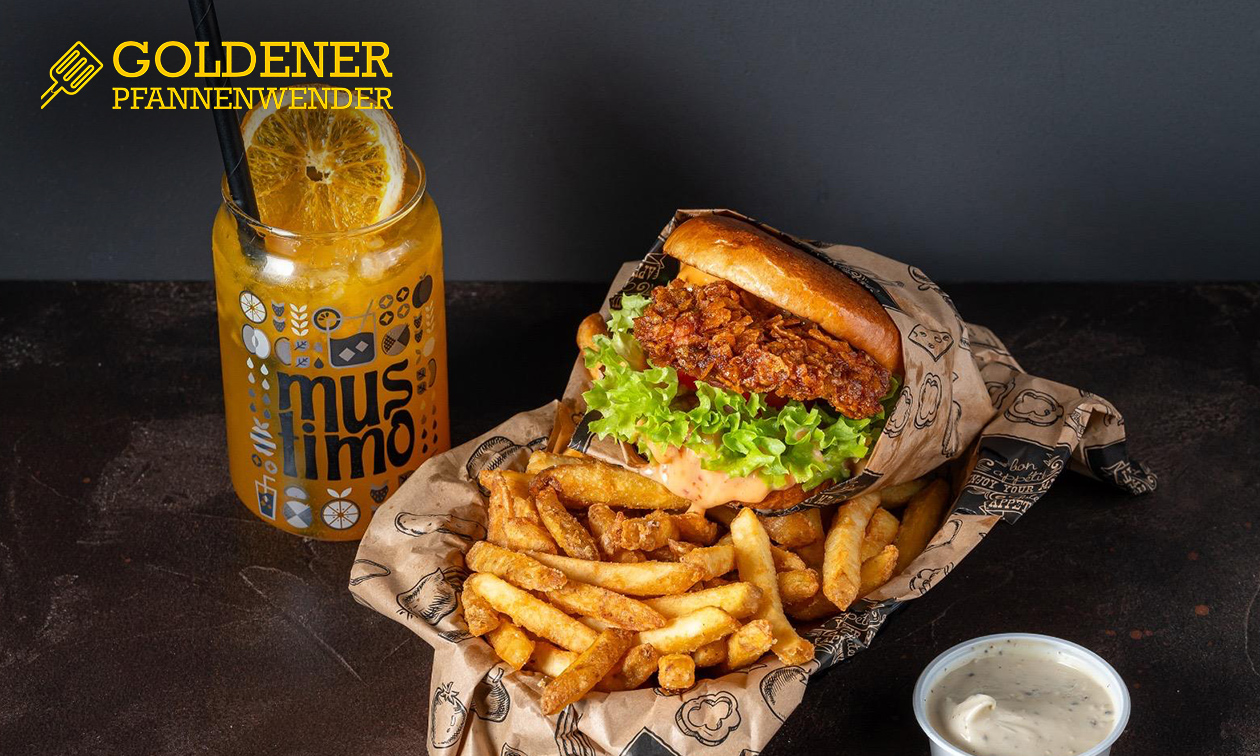 Burger-Menü inkl. Pommes + Dip + Softgetränk nach Wahl in Krefeld-Bockum