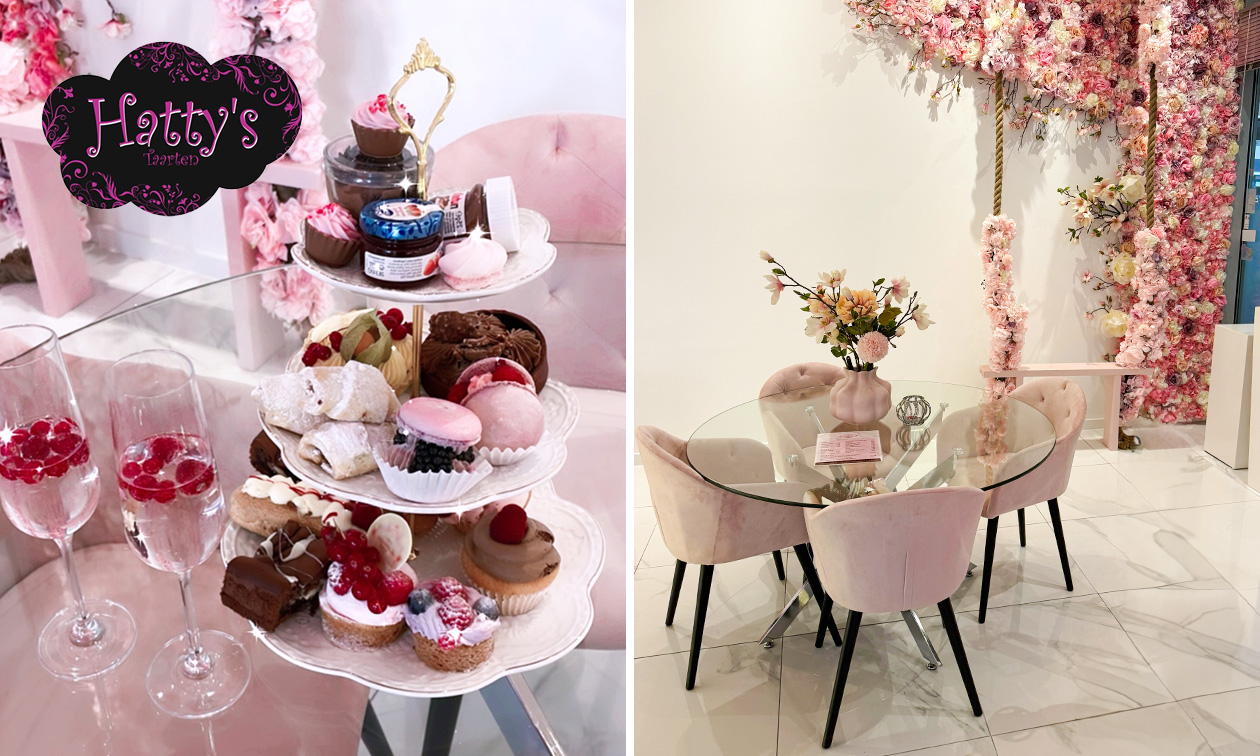 Luxe high tea (2 uur) bij Hatty's Le Pink Petit Patisserie