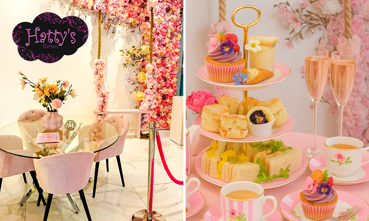 Engelse afternoon tea (1,5 uur) bij Hatty's Le Pink Petit Patisserie
