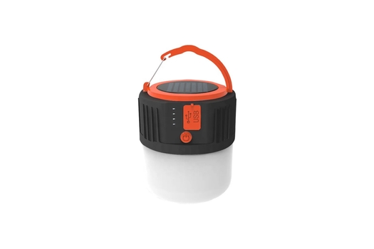Solcellelampe med powerbank