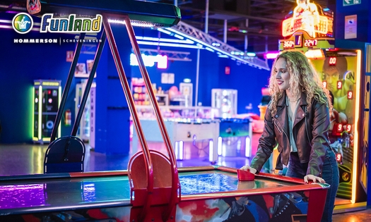 Speeltegoed (€20 of €50) voor arcadehal Funland aan de boulevard van Scheveningen
