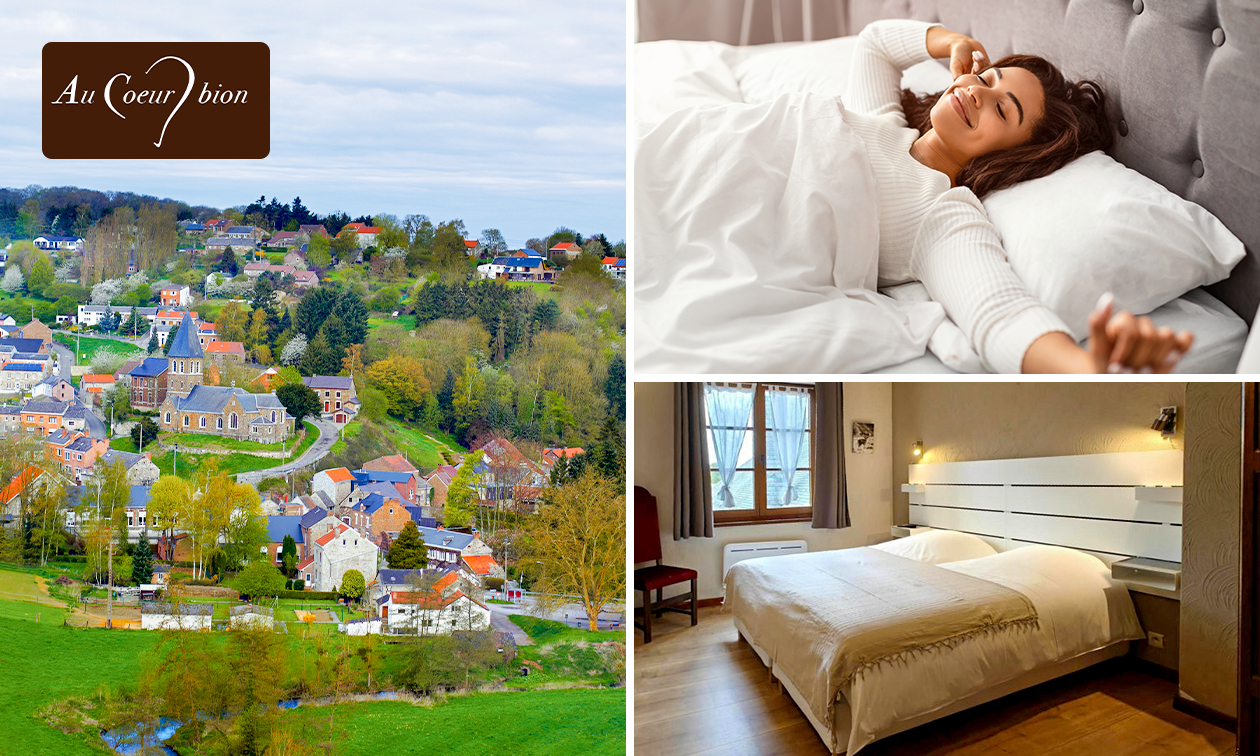 2 overnachtingen voor 2 + ontbijt bij Hôtel Au Coeur bion