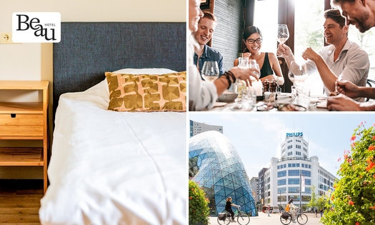 Overnachting voor 2 personen + welkomstdrankje + ontbijt + hoofdgerecht + late check out