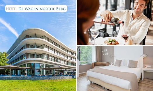 Overnachting(en) voor 2 + ontbijt + hoofdgerecht à la carte in Wageningen