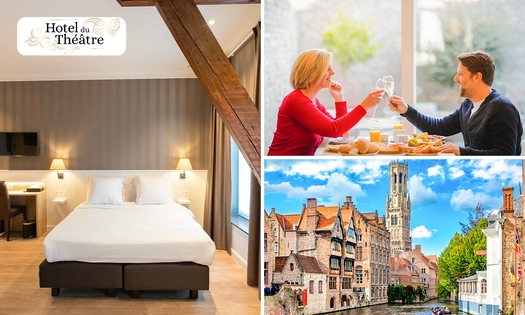 Overnachting voor 2 + ontbijt in hartje Brugge