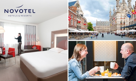 Übernachtung(en) für 2 + Frühstück + Glas Sekt + 3-Gänge-Menü im Novotel Leuven Centrum